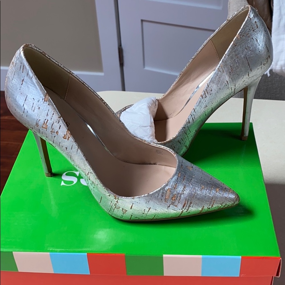 Charles by Charles David Metallic Silver Heels